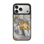 Metal Bamboo Case | iPhone 17 Pro Max / Mirror Case MagSafe Compatible / Silver on Black | Image 1