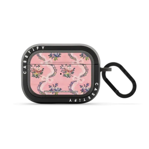 V&A Rococo Edit, Rococo Ribbons Earbuds Case | AirPods Pro 2 / Earbuds Bounce Case / Matte Charcoal | Image 1