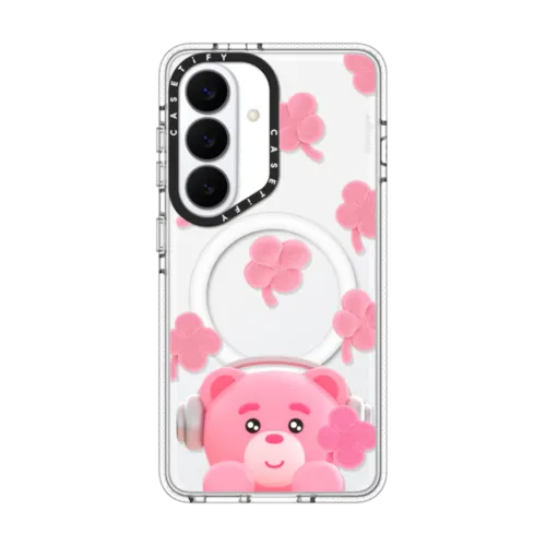 BELLYGOM Pink Clover Case | Galaxy S26 / Impact Clear Magnetic Case / Clear | Image 1