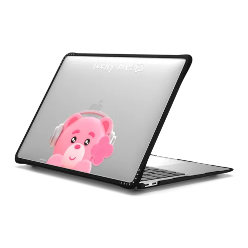 BELLYGOM Pink Clover Laptop Case | MacBook Air 13-inch (M1 / Intel) / MacBook Impact Case / Black | Image 1