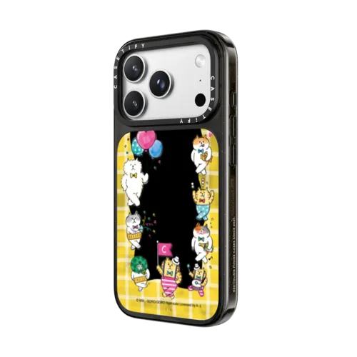 Gorogoro Nyansuke Celebration Phone Case | iPhone 18 Pro Max / Impact Case MagSafe Compatible - Glossy / Glossy Black | Image 2