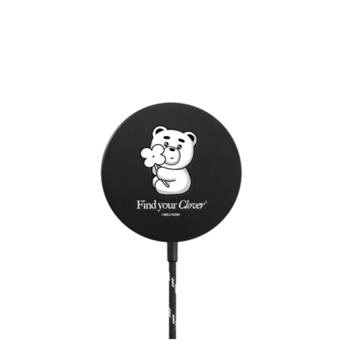 BELLYGOM Find Your Clover PowerThru Magnetic Wireless Charger |   / PowerThru Magnetic Wireless Charger MagSafe Compatible / Black | Image 1