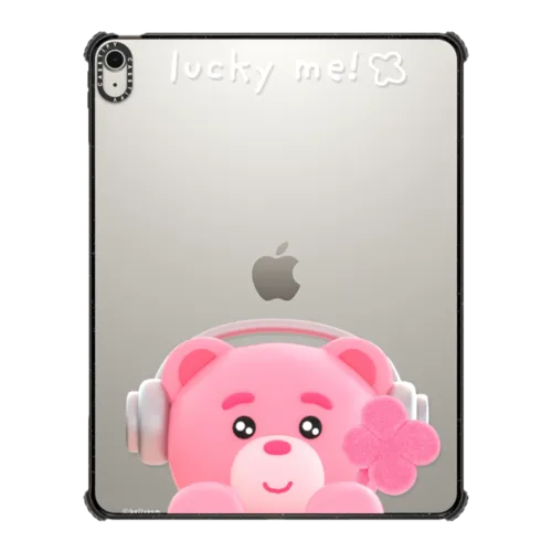 BELLYGOM Pink Clover Tablet Case | iPad Air 13-inch (M2 - M4) / iPad Impact Case / Black | Image 1