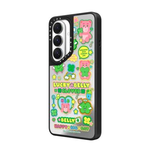 BELLYGOM Sticker Case | Galaxy S26 / Mirror Magnetic Case / Silver on Black | Image 2