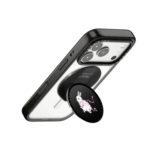Bunnies Love Plaid | Snappy Grip Stand / Snappy Grip Stand MagSafe Compatible / Black | Image 3