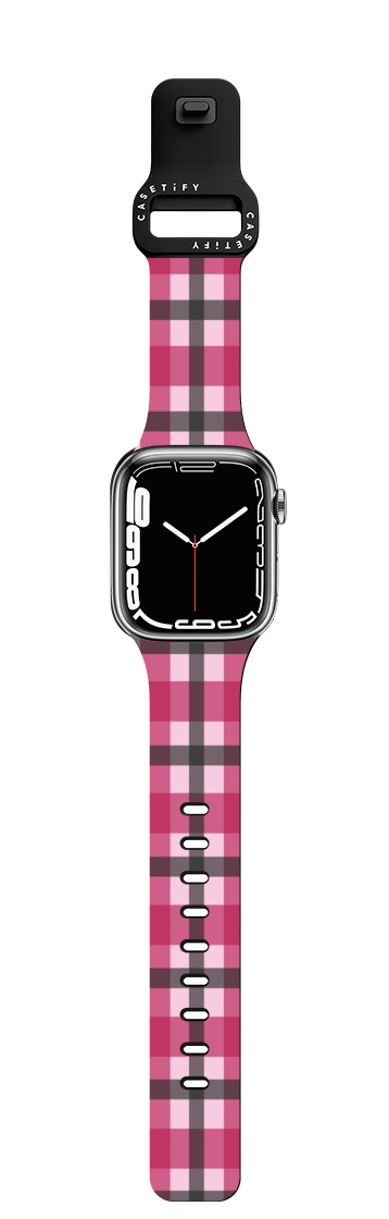 Bunnies Love Plaid | Apple Watch Series 7-9 (45mm) / Impact Band / Black | Image 1