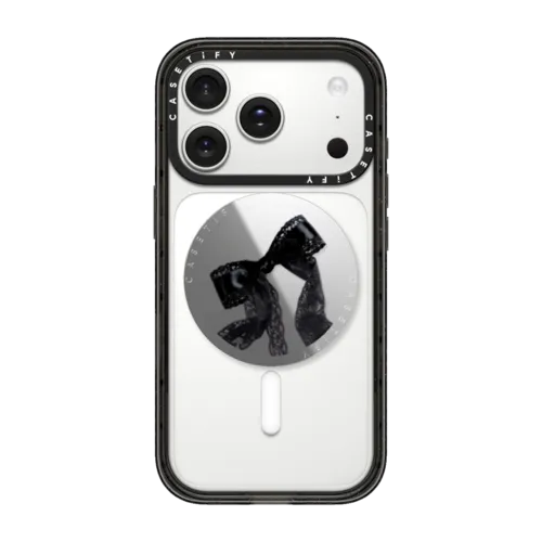 Lace Organza Ribbon | Snappy Grip Stand / Snappy Mirror Grip Stand MagSafe Compatible / Silver | Image 1