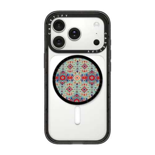 Persian Floral - Cyan | Snappy Grip Stand / Snappy Grip Stand MagSafe Compatible / Black | Image 1