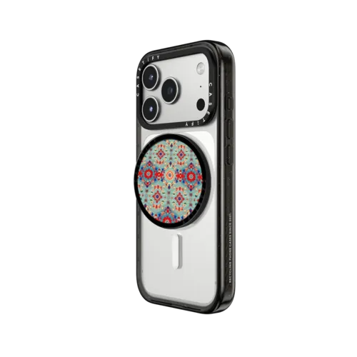 Persian Floral - Cyan | Snappy Grip Stand / Snappy Grip Stand MagSafe Compatible / Black | Image 2