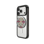 Persian Floral - Cyan | Snappy Grip Stand / Snappy Mirror Grip Stand MagSafe Compatible / Silver | Image 2