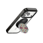 Persian Floral - Cyan | Snappy Grip Stand / Snappy Mirror Grip Stand MagSafe Compatible / Silver | Image 3
