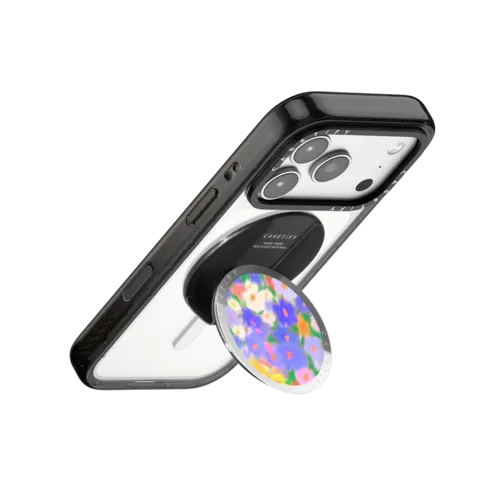 Floral Swirl - Purple | Snappy Grip Stand / Snappy Mirror Grip Stand MagSafe Compatible / Silver | Image 3
