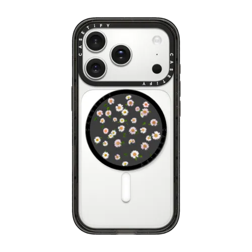 Pressed flowers daisy | Snappy Grip Stand / Snappy Grip Stand MagSafe Compatible / Black | Image 1