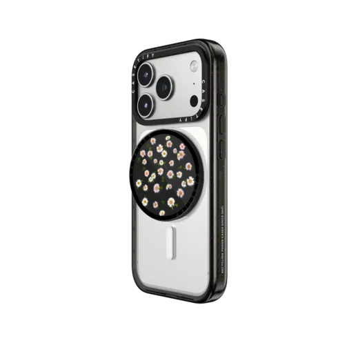Pressed flowers daisy | Snappy Grip Stand / Snappy Grip Stand MagSafe Compatible / Black | Image 2