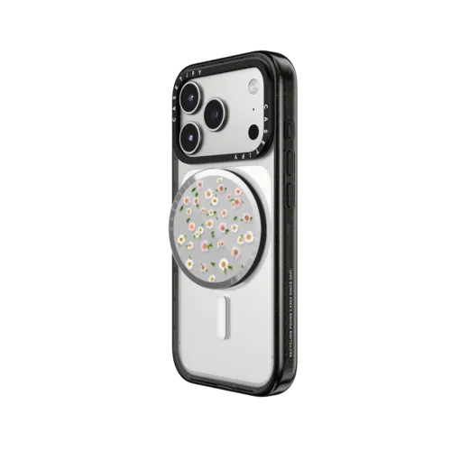 Pressed flowers daisy | Snappy Grip Stand / Snappy Mirror Grip Stand MagSafe Compatible / Silver | Image 2
