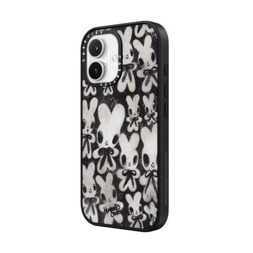 Bow Tie Bunnies | iPhone 17 / Impact Case MagSafe Compatible / Matte Black | Image 2