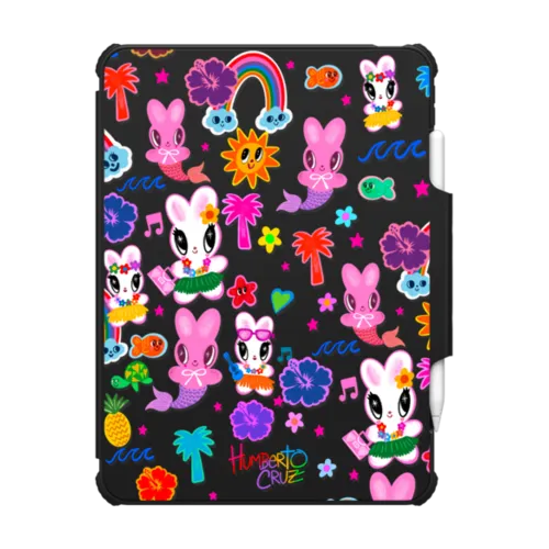 Aloha Bunnies | iPad Air 11-inch (M2 - M4) / iPad Impact Folio Case / Black | Image 1