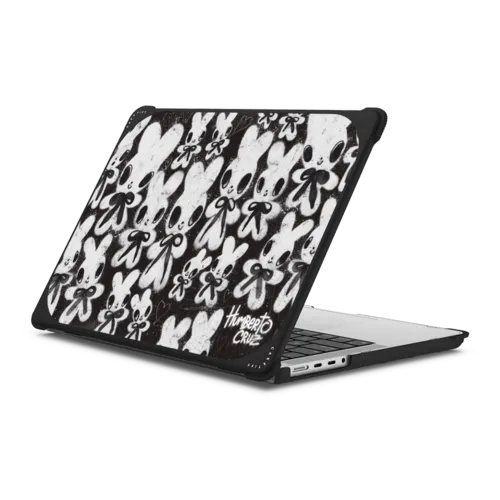 Bow Tie Bunnies | MacBook Pro 14-inch (M1 - M5) / MacBook Bounce Case / Black | Image 1