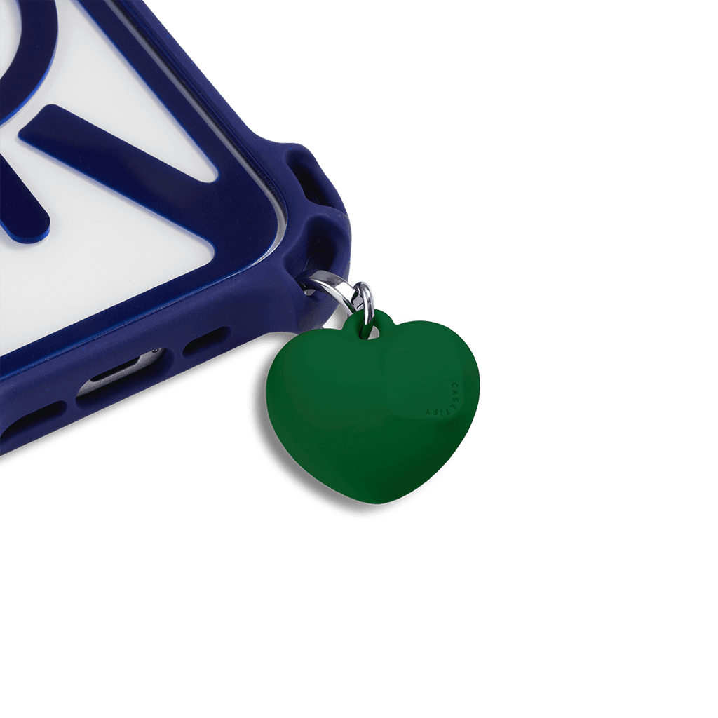 Charm Keychain - Puffy Heart - Deep Green