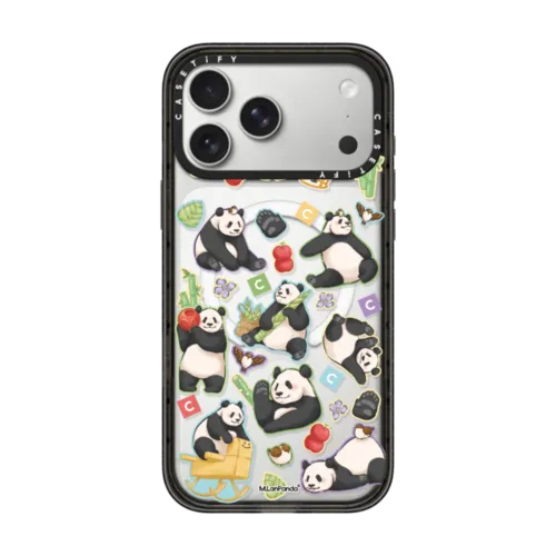 M.LanPanda Sticker Case | iPhone 17 Pro Max / Impact Case MagSafe Compatible / Black | Image 1
