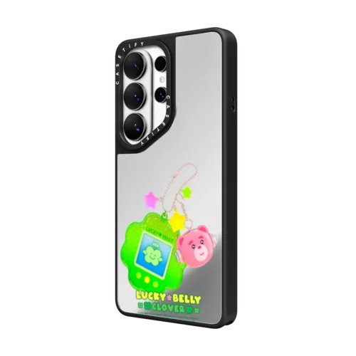 BELLYGOM Keychain Charm Case | Galaxy S26 Ultra / Mirror Magnetic Case / Silver on Black | Image 2