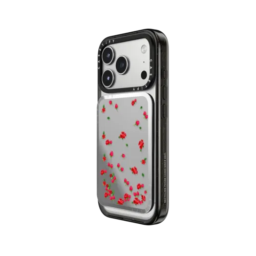 Roses Falling | Snappy Cardholder Stand / Snappy Mirror Cardholder Stand MagSafe Compatible / Silver | Image 2