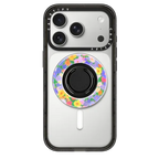 Floral Swirl - Purple | Snappy Ring Holder / Snappy Mirror Ring Holder MagSafe Compatible / Silver | Image 1