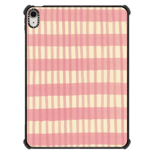 Pink Summer Stripes | iPad Air 11-inch (M2 - M4) / iPad Impact Case / Black | Image 1