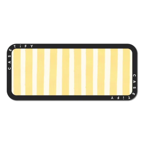 Yellow Stripes | Snappy Laptop Phone Mount / Snappy Laptop Phone Mount MagSafe Compatible / Black/Beige | Image 1