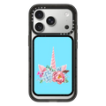 Floral Unicorn | Snappy Cardholder Stand / Snappy Cardholder Stand MagSafe Compatible / Black | Image 1