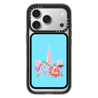Floral Unicorn | Snappy Cardholder Stand / Snappy Cardholder Stand MagSafe Compatible / Black | Image 1
