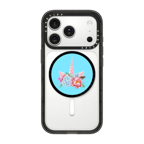 Floral Unicorn | Snappy Grip Stand / Snappy Grip Stand MagSafe Compatible / Black | Image 1