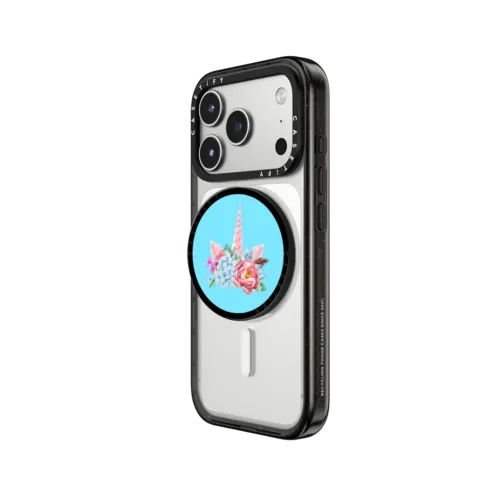 Floral Unicorn | Snappy Grip Stand / Snappy Grip Stand MagSafe Compatible / Black | Image 2
