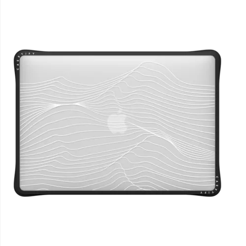 Wave lines | MacBook Air 13-inch (M1 / Intel) / MacBook Impact Case / Black | Image 2