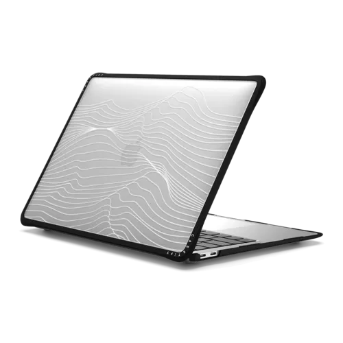 Wave lines | MacBook Air 13-inch (M1 / Intel) / MacBook Impact Case / Black | Image 1