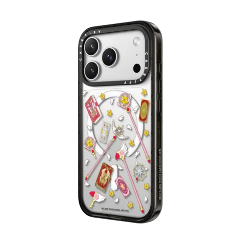 Cardcaptor Sakura Magic Items Medley Phone Case | iPhone 17 Pro Max / Impact Case MagSafe Compatible / Black | Image 2