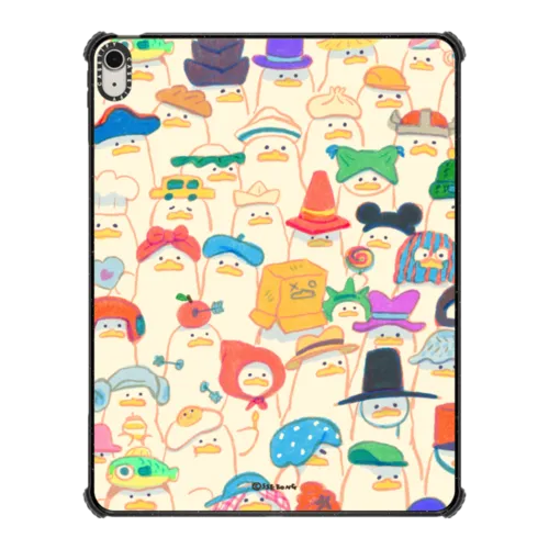 Duck Hat Parade | iPad Air 13-inch (M2 - M4) / iPad Impact Case / Black | Image 1