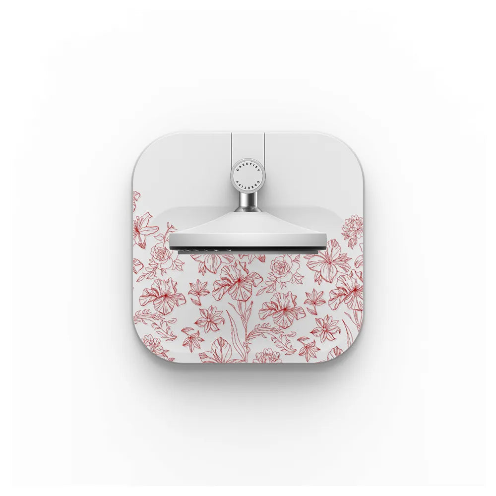 Red Embroidered Floral Garden