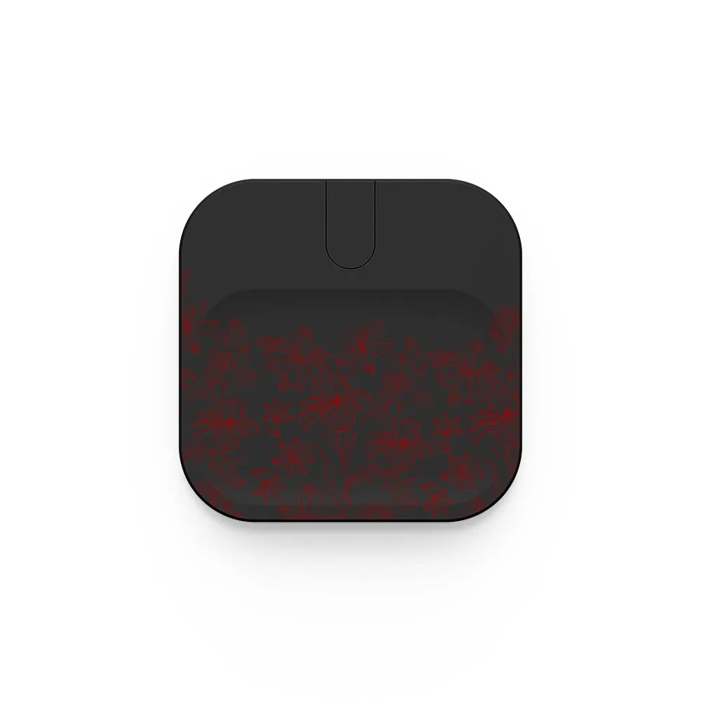 Red Embroidered Floral Garden