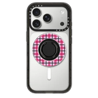 Bunnies Love Plaid | Snappy Ring Holder / Snappy Mirror Ring Holder MagSafe Compatible / Silver | Image 1