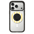 Yellow Stripes | Snappy Ring Holder / Snappy Mirror Ring Holder MagSafe Compatible / Silver | Image 1