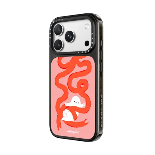 Ribbon Love in Cherry | iPhone 18 Pro Max / Impact Case MagSafe Compatible - Glossy / Glossy Black | Image 2