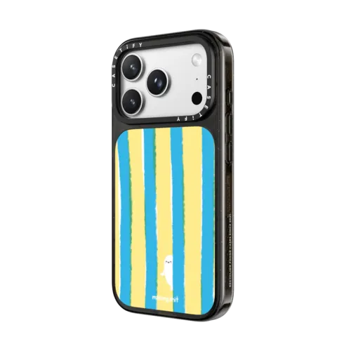 Happy Beach Towel Stripes | iPhone 18 Pro Max / Impact Case MagSafe Compatible - Glossy / Glossy Black | Image 2