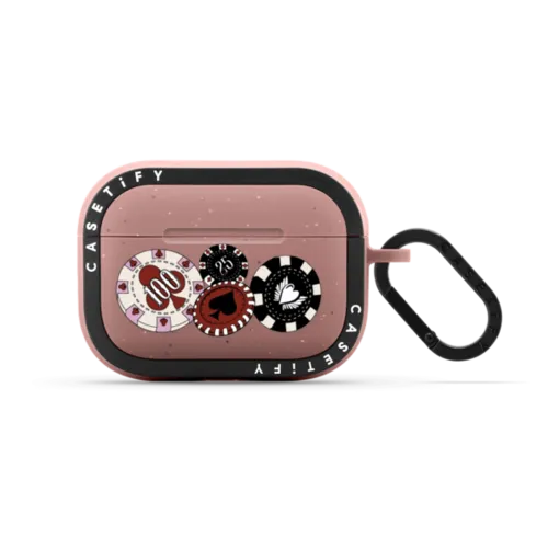 Casino Chips | AirPods Pro 2 / Earbuds Bounce Case / Matte Dusty Rose | Image 1