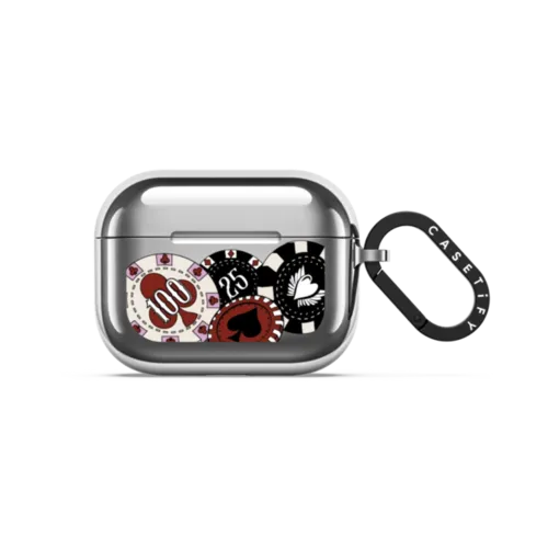 Casino Chips | AirPods Pro 3 / Earbuds Mirror Case / Silver | Image 1