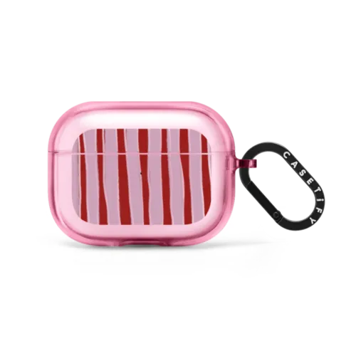 Pink Stripes | AirPods Pro / Earbuds Impact Case / Pink Fizz | Image 1