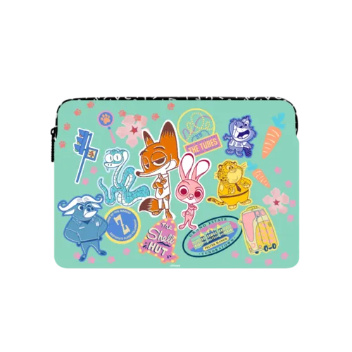 Nick and Judy Stickermania Laptop Sleeve | Large (16") / Impact Laptop Sleeve / Multicolor | Image 1