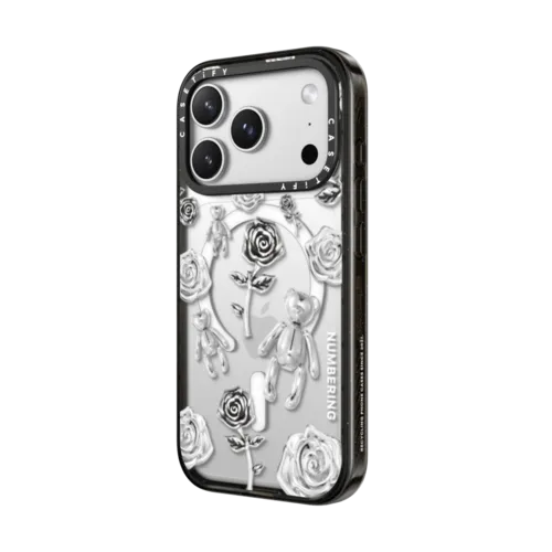 NUMBERING Bear and Rose Case | iPhone 17 Pro Max / Impact Case MagSafe Compatible / Black | Image 2