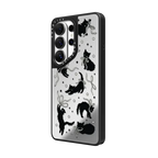 Black Cat | Galaxy S26 Ultra / Mirror Magnetic Case / Silver on Black | Image 2