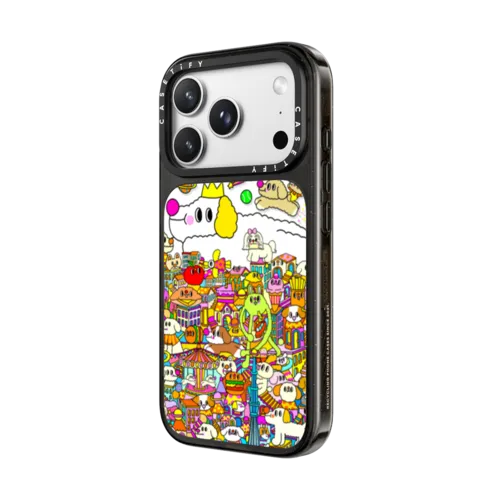 Poodle Doodle Land | iPhone 18 Pro Max / Impact Case MagSafe Compatible - Glossy / Glossy Black | Image 2